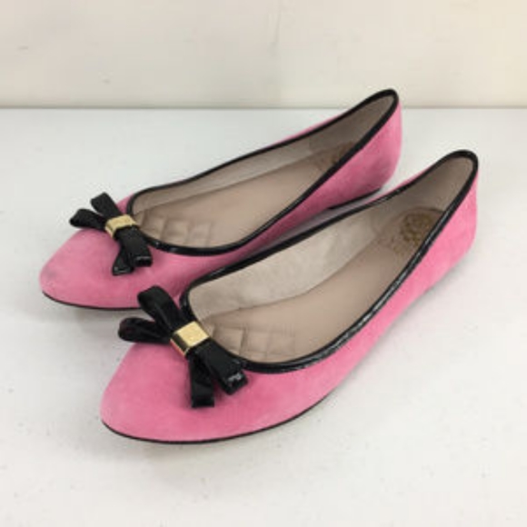 Vince Camuto  VC- Timba Pink/Black  Suede Ballet Flats size 10 - Picture 5 of 6